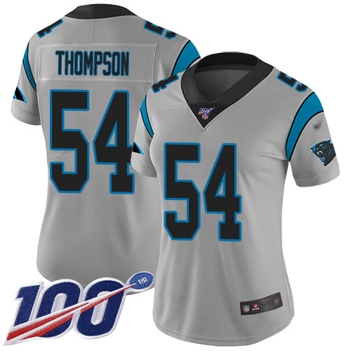 Carolina Panthers Limited Silver Women Shaq Thompson Jersey NFL Football #54 100th Season Inverted Legend
